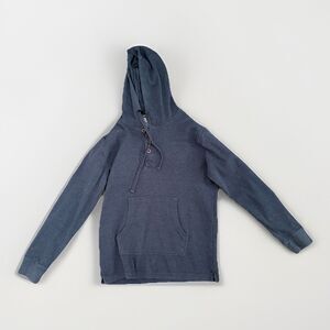 Weatherproof Vintage Blue Thermal Hoodie Henley Sweatshirt Pullover Men’s Medium